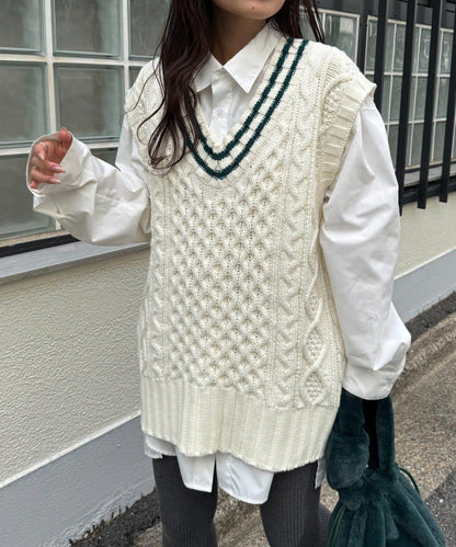 【willow】提花針織背心