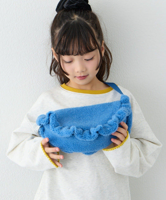 【KIDS】毛絨荷葉邊單肩包