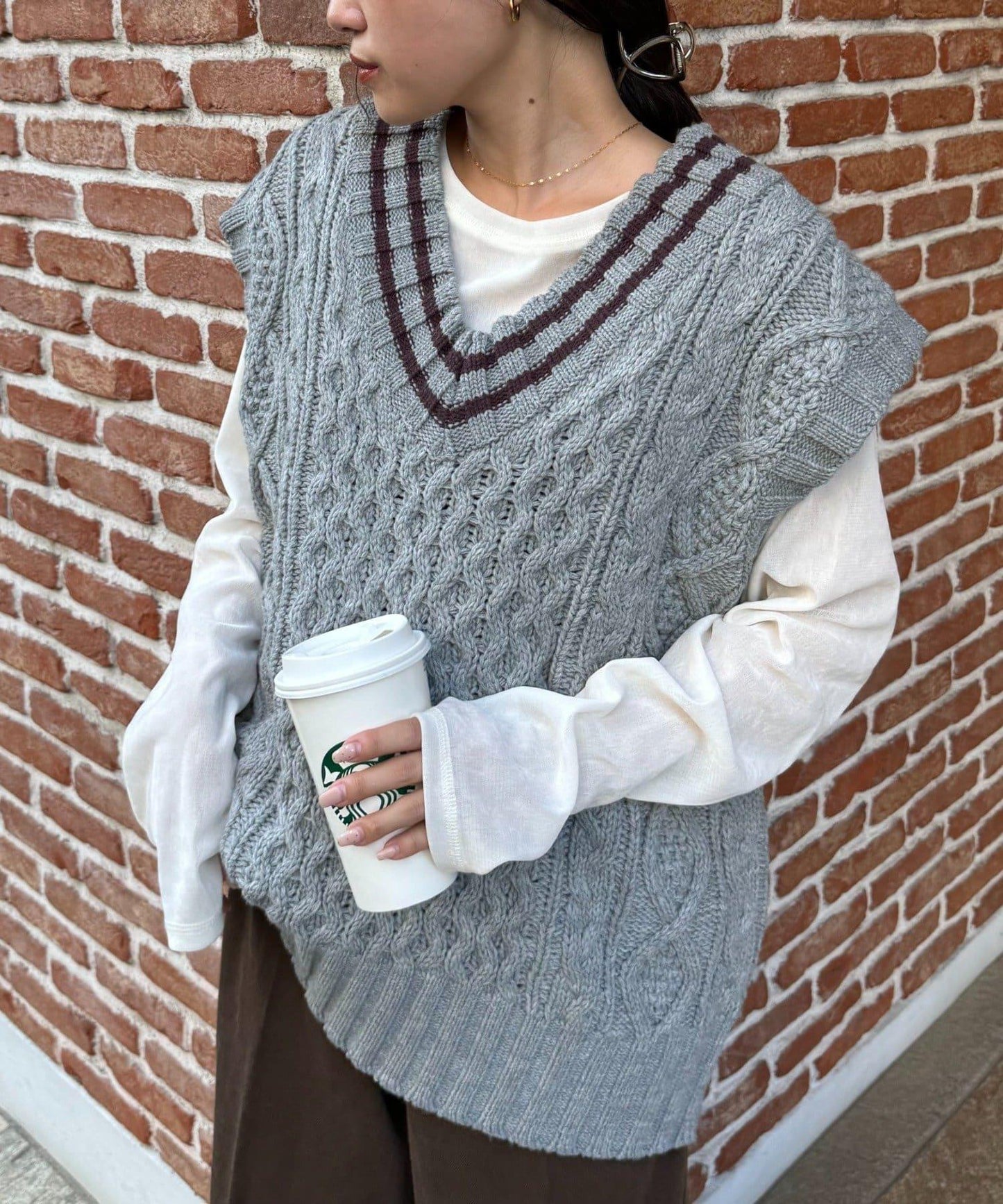 【willow】提花針織背心