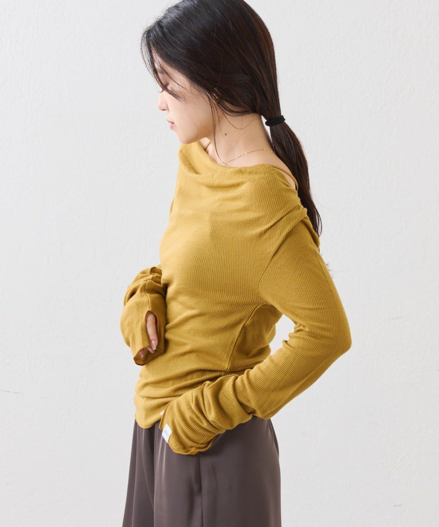 【CIAOPANIC TYPY】帶吊帶透視褶皺剪裁上衣（套裝）