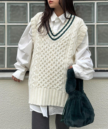 【willow】提花針織背心