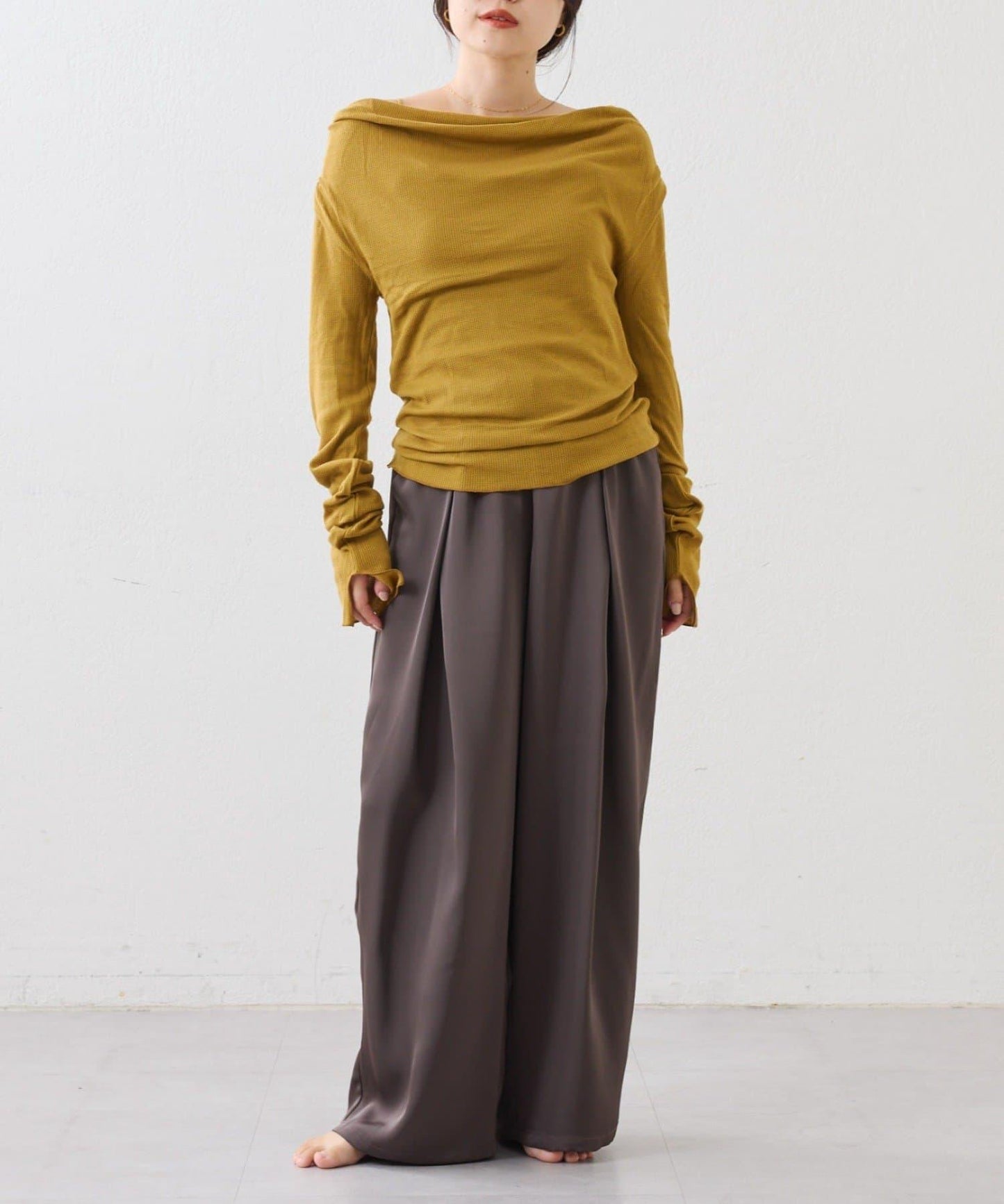 【CIAOPANIC TYPY】帶吊帶透視褶皺剪裁上衣（套裝）