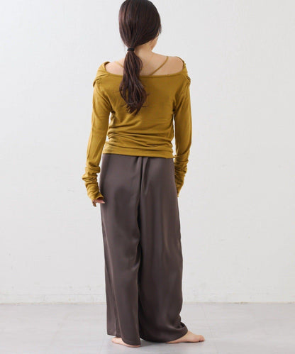 【CIAOPANIC TYPY】帶吊帶透視褶皺剪裁上衣（套裝）