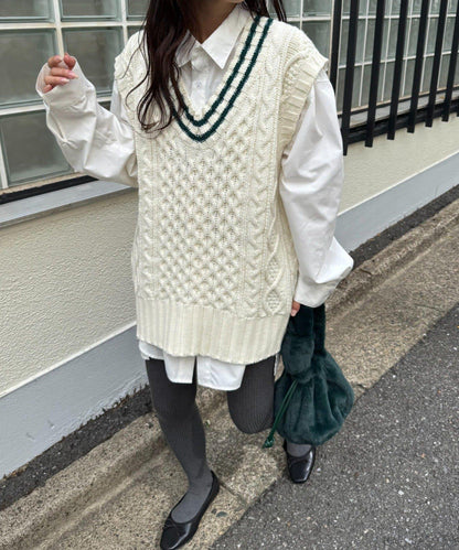 【willow】提花針織背心