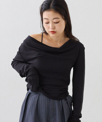 【CIAOPANIC TYPY】帶吊帶透視褶皺剪裁上衣（套裝）