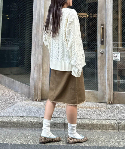 【willow】V領麻花針織衫