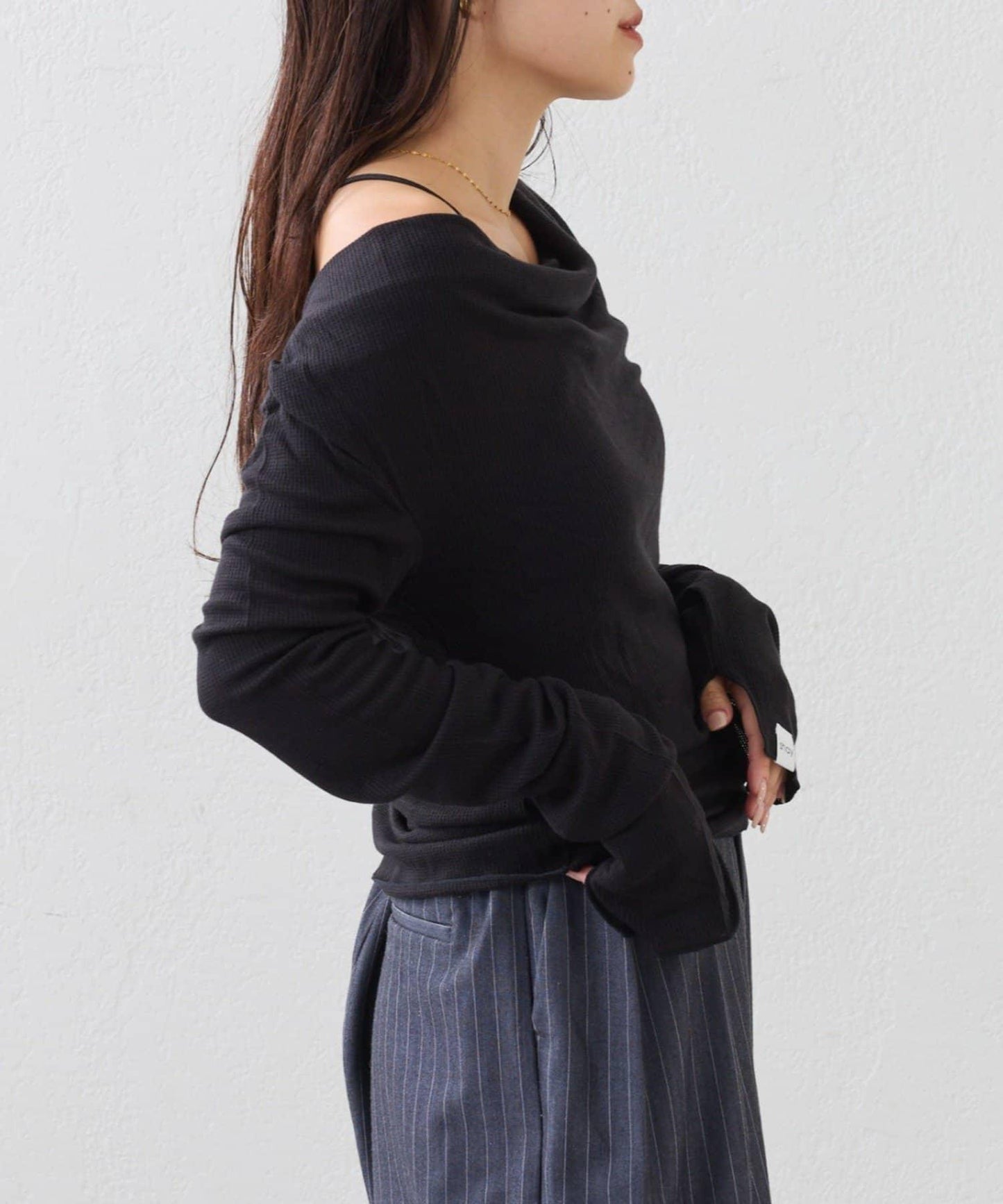 【CIAOPANIC TYPY】帶吊帶透視褶皺剪裁上衣（套裝）