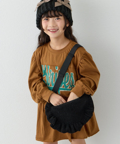 【KIDS】毛絨荷葉邊單肩包