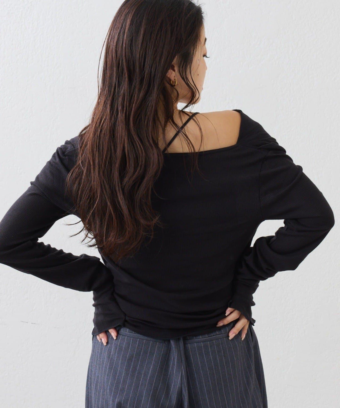 【CIAOPANIC TYPY】帶吊帶透視褶皺剪裁上衣（套裝）