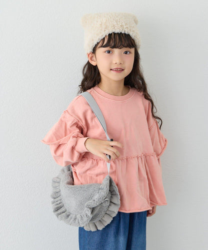 【KIDS】毛絨荷葉邊單肩包