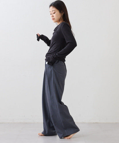 【CIAOPANIC TYPY】帶吊帶透視褶皺剪裁上衣（套裝）