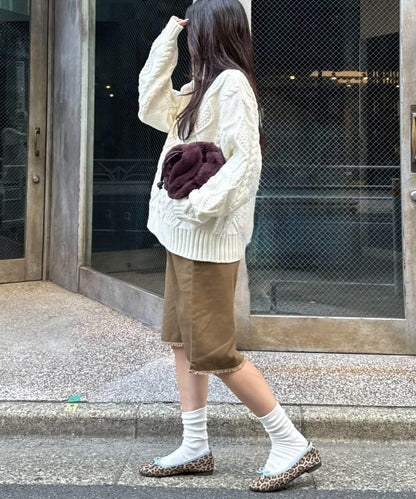 【willow】V領麻花針織衫