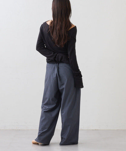 【CIAOPANIC TYPY】帶吊帶透視褶皺剪裁上衣（套裝）