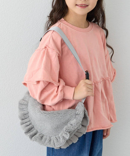 【KIDS】毛絨荷葉邊單肩包