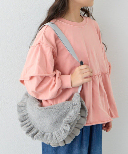 【KIDS】毛絨荷葉邊單肩包