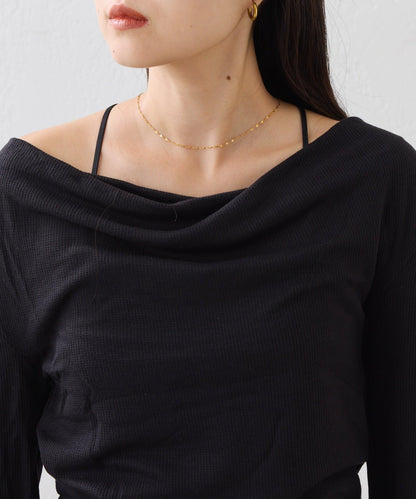 【CIAOPANIC TYPY】帶吊帶透視褶皺剪裁上衣（套裝）