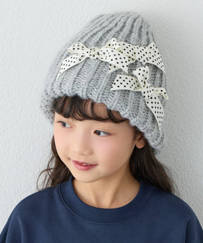 【KIDS】蝴蝶結針織帽