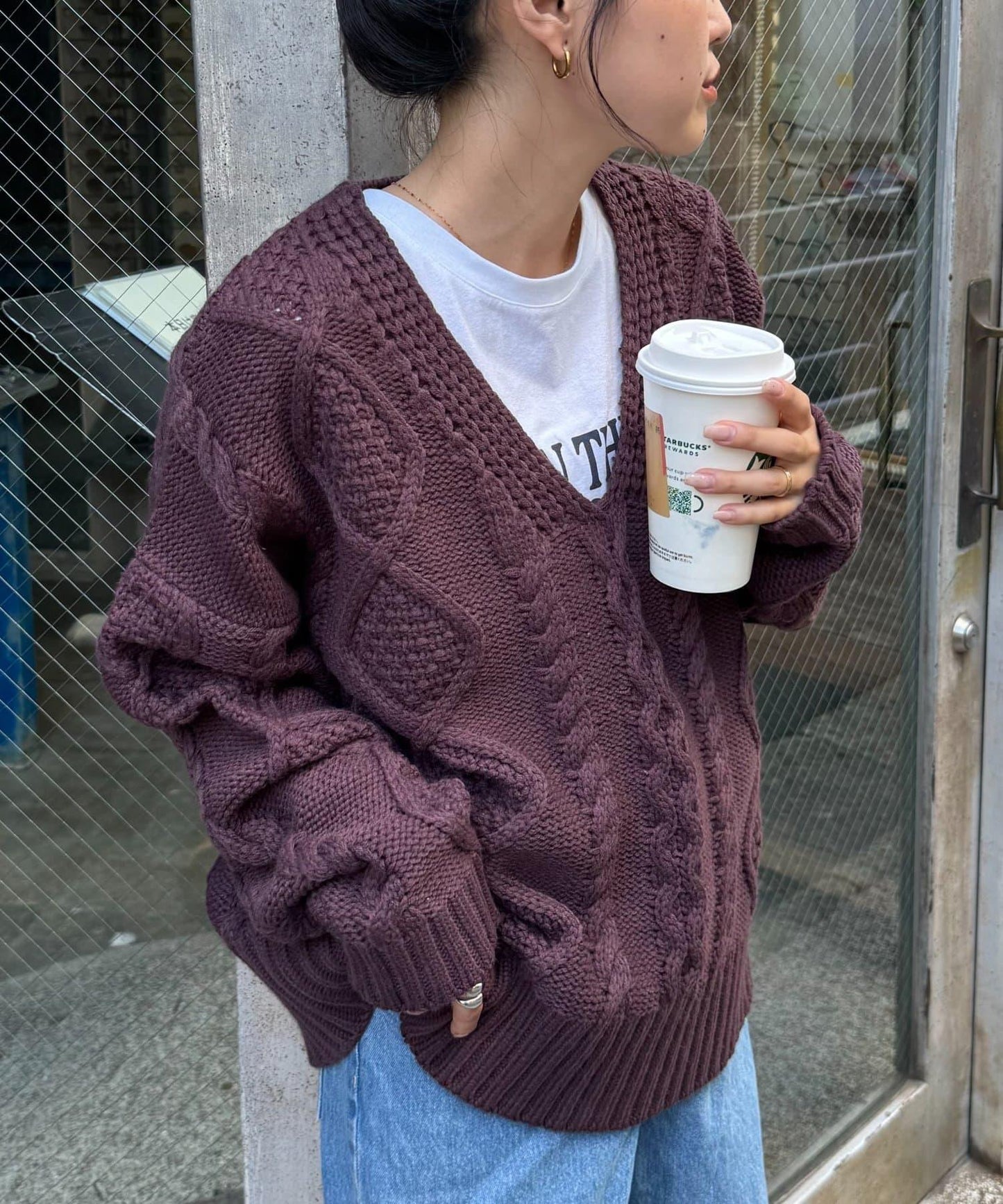 【willow】V領麻花針織衫