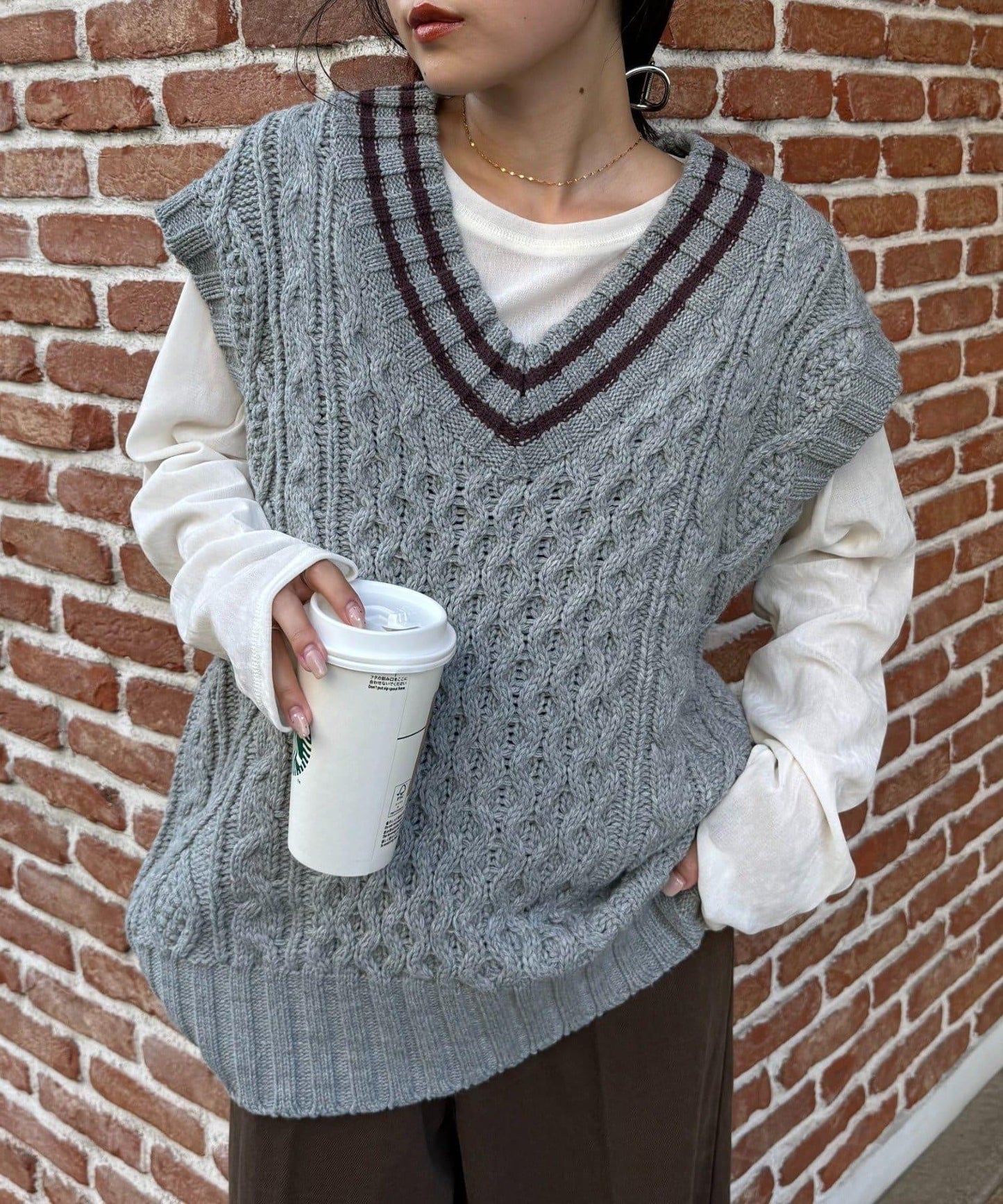 【willow】提花針織背心