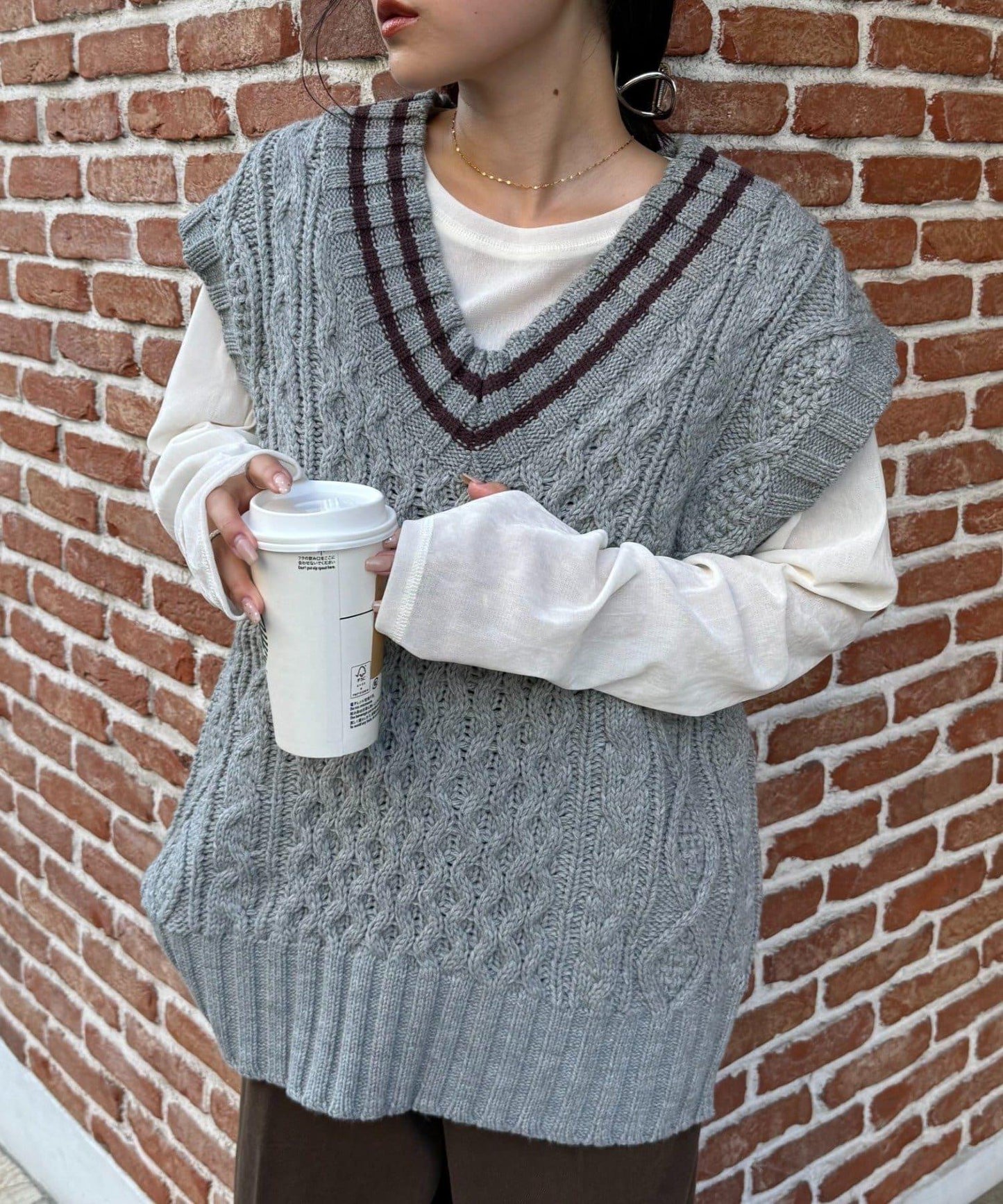 【willow】提花針織背心