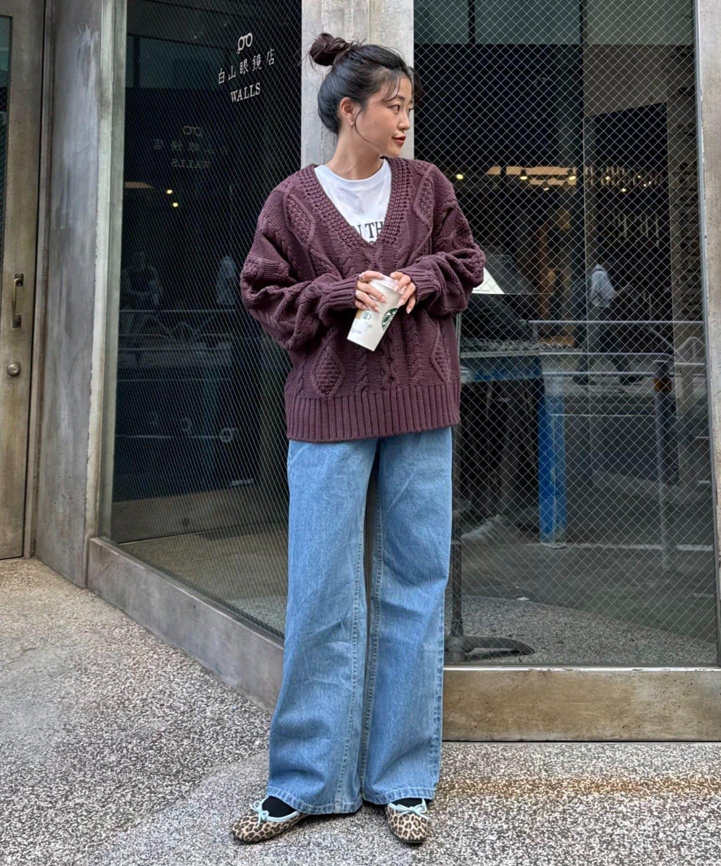 【willow】V領麻花針織衫