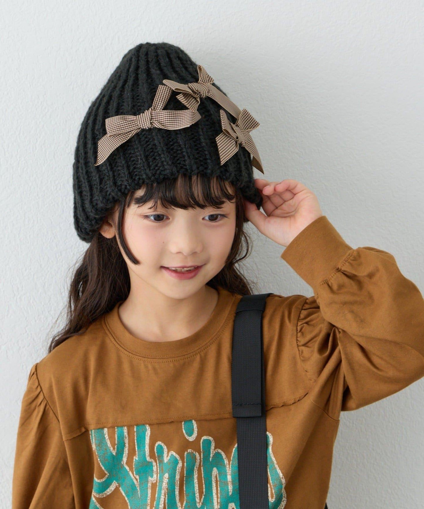 【KIDS】蝴蝶結針織帽