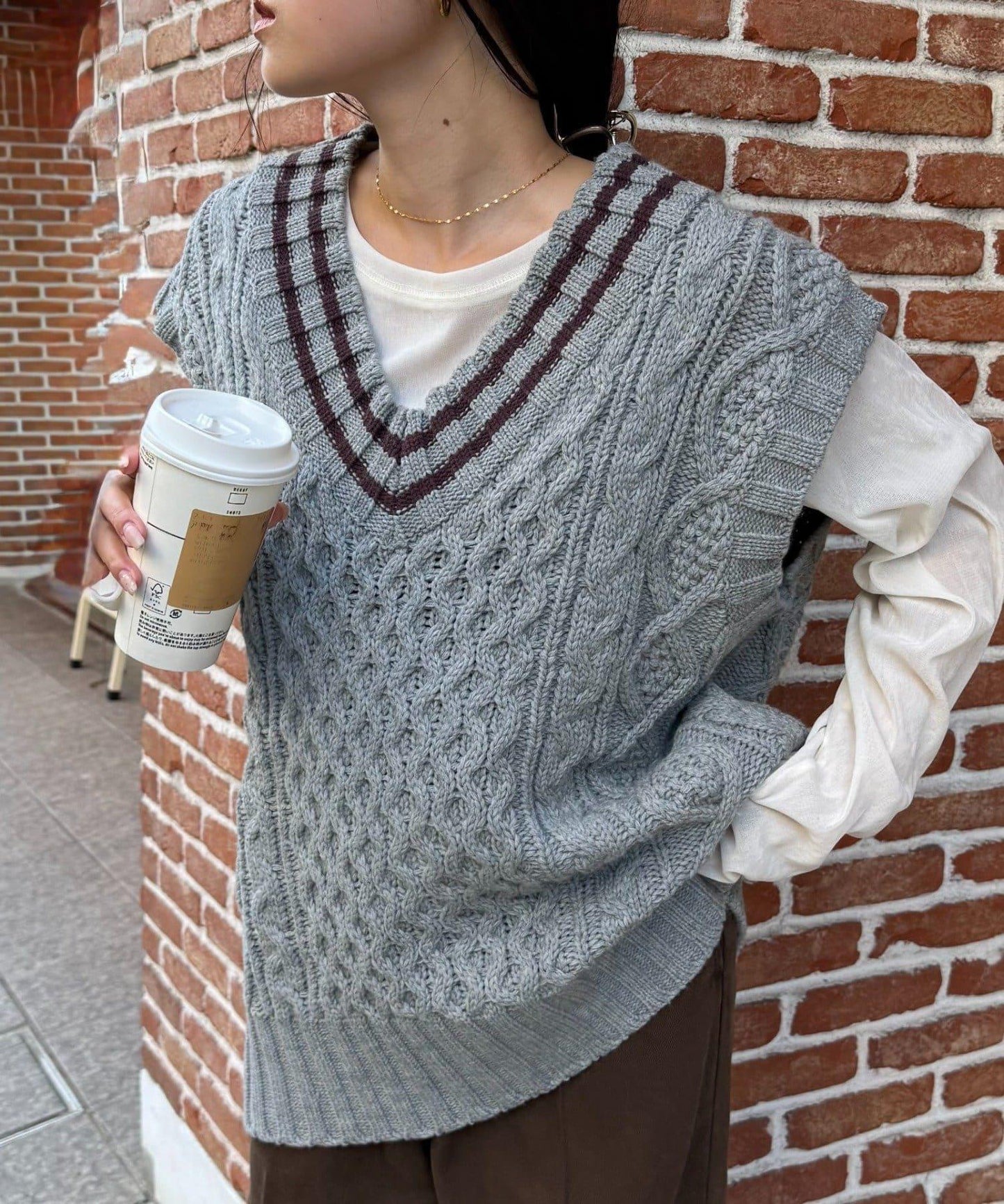 【willow】提花針織背心