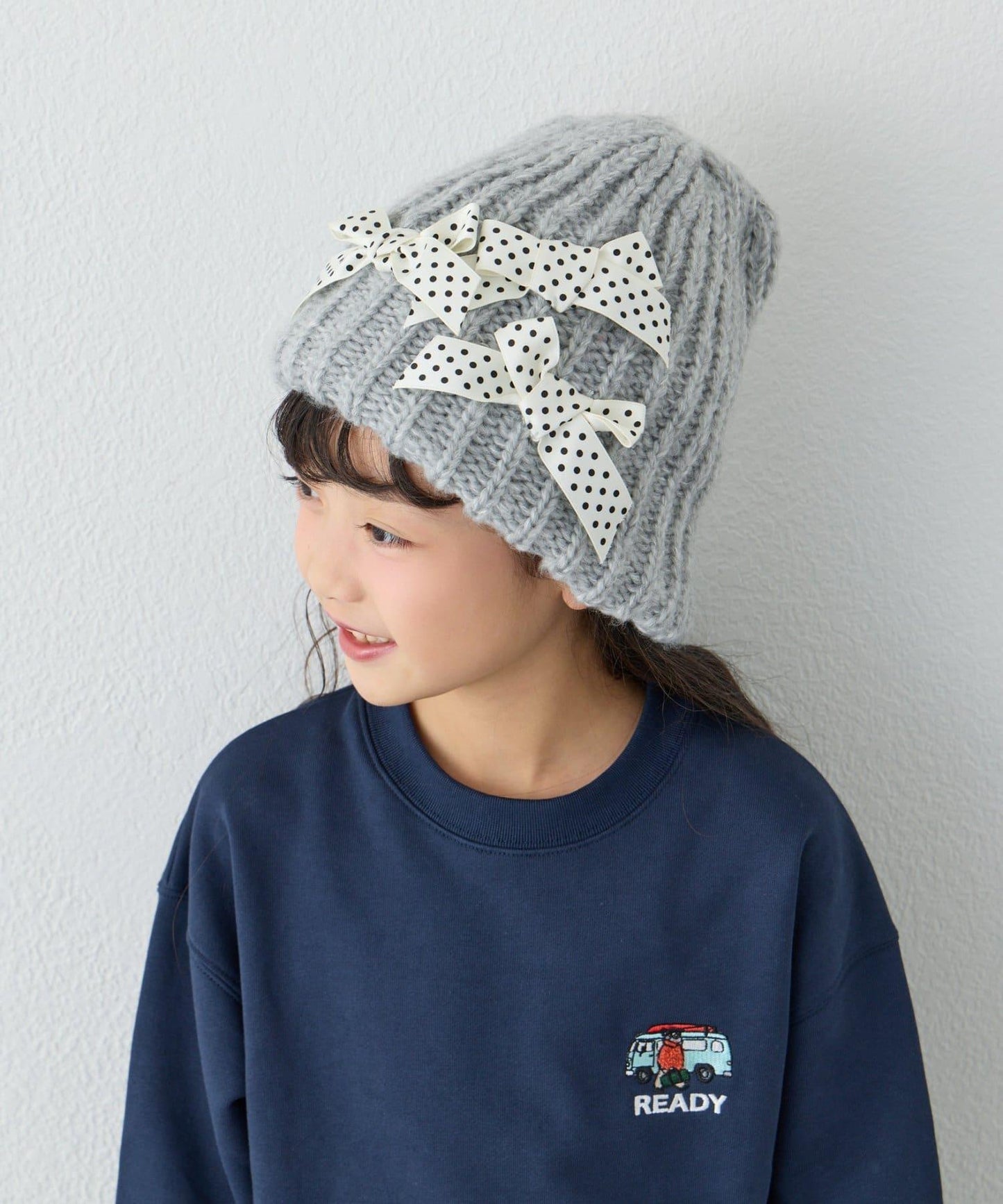 【KIDS】蝴蝶結針織帽