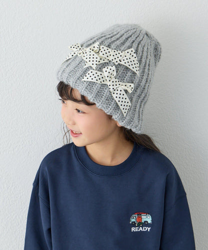 【KIDS】蝴蝶結針織帽