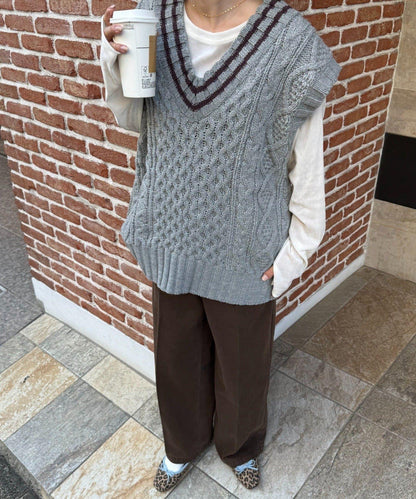 【willow】提花針織背心