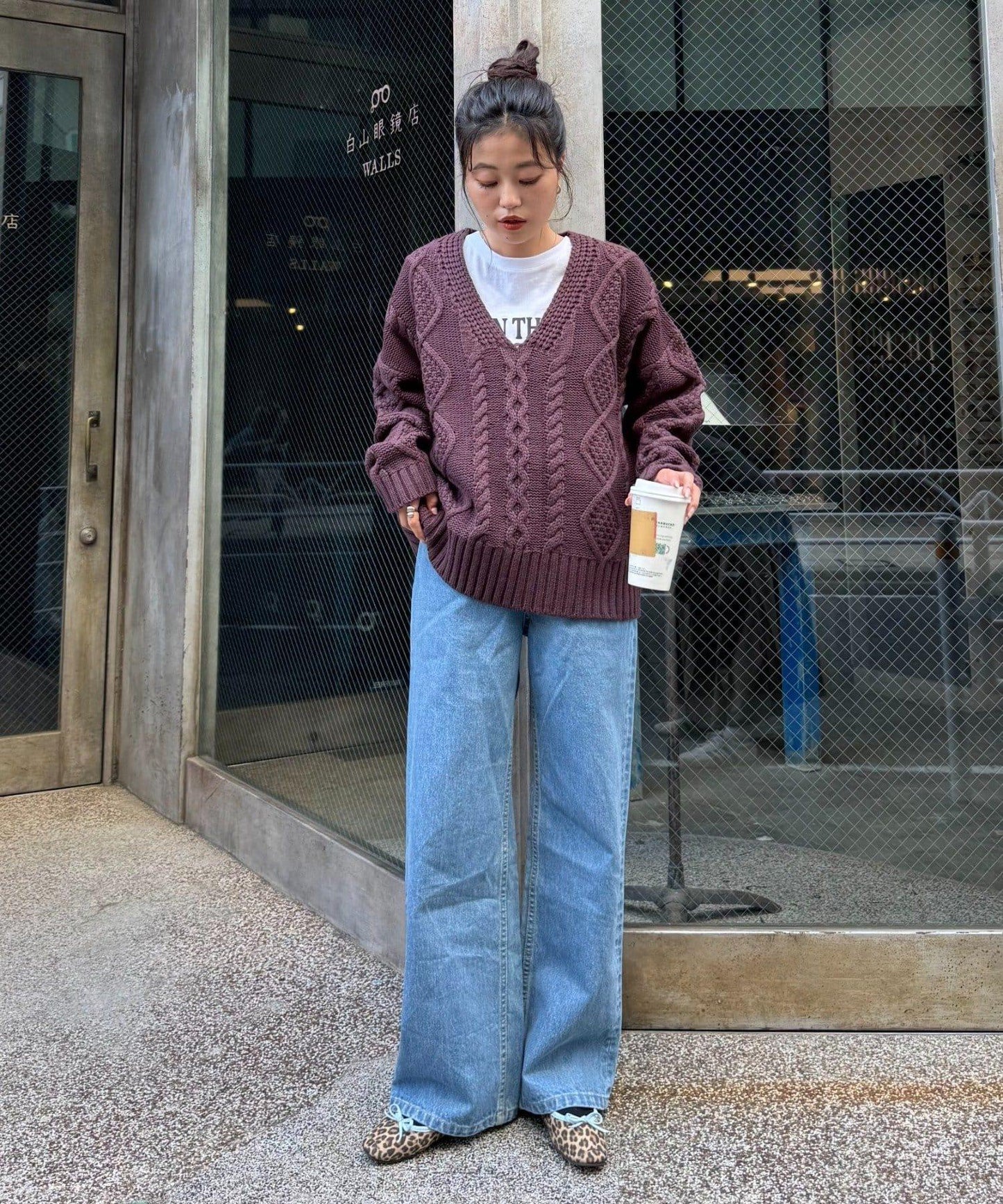 【willow】V領麻花針織衫