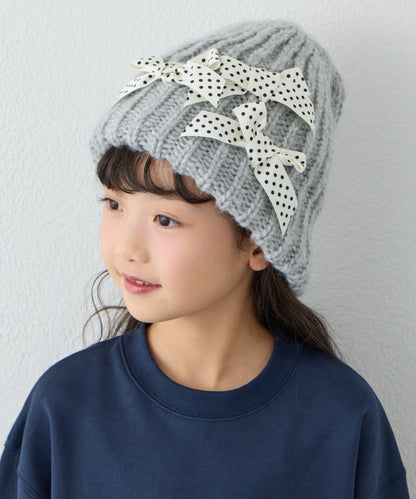 【KIDS】蝴蝶結針織帽