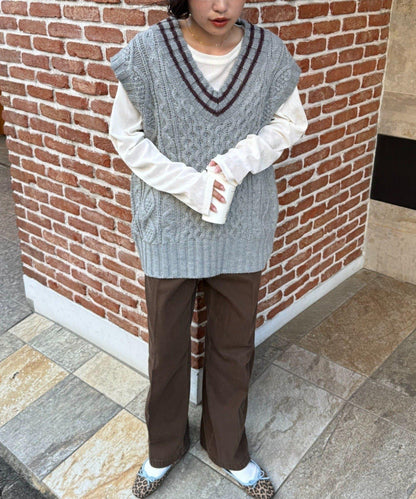 【willow】提花針織背心