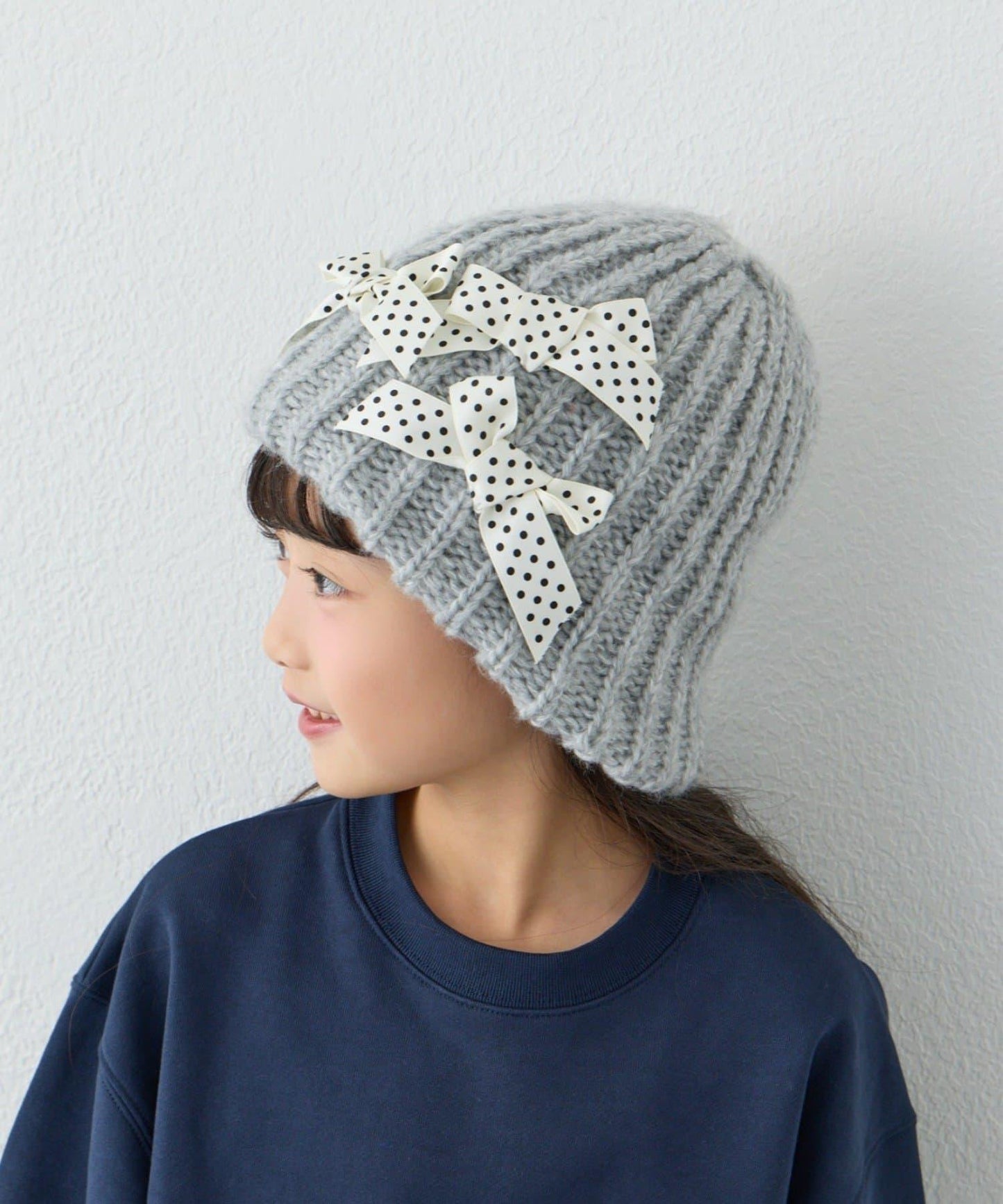 【KIDS】蝴蝶結針織帽