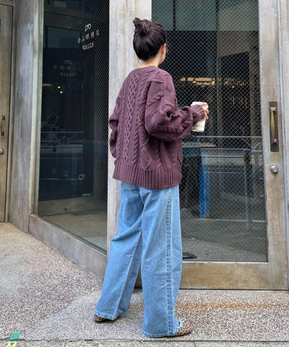 【willow】V領麻花針織衫