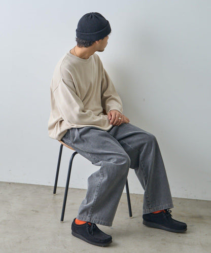 2褶牛仔寬鬆休閒褲