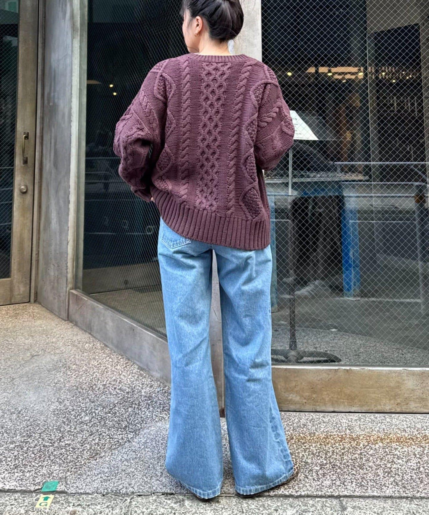 【willow】V領麻花針織衫