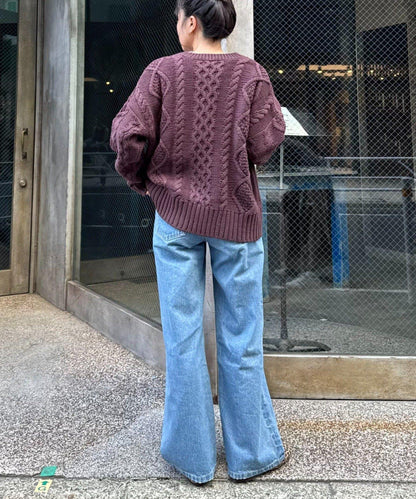 【willow】V領麻花針織衫