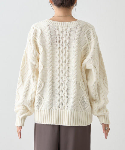 【willow】V領麻花針織衫