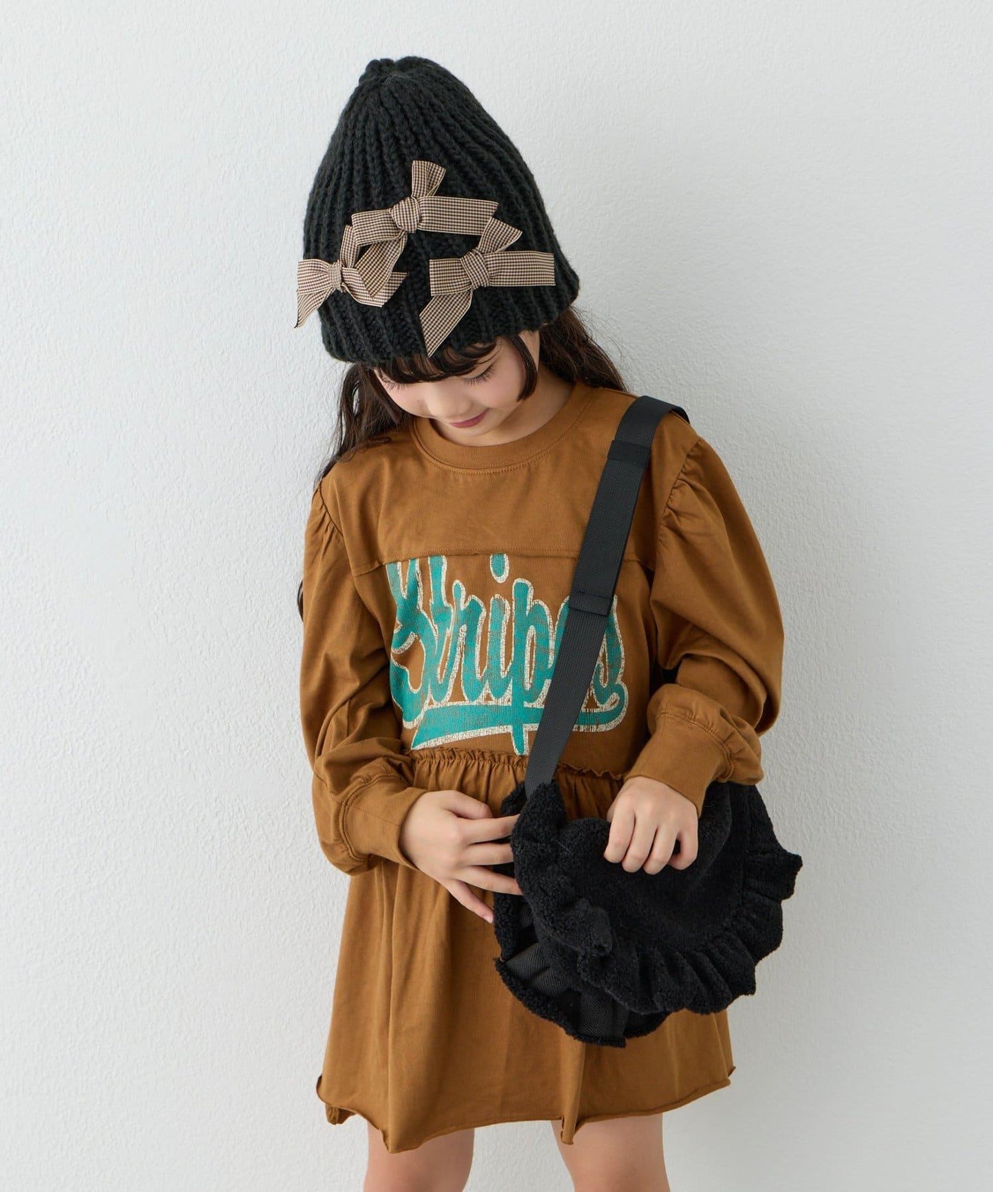 【KIDS】蝴蝶結針織帽