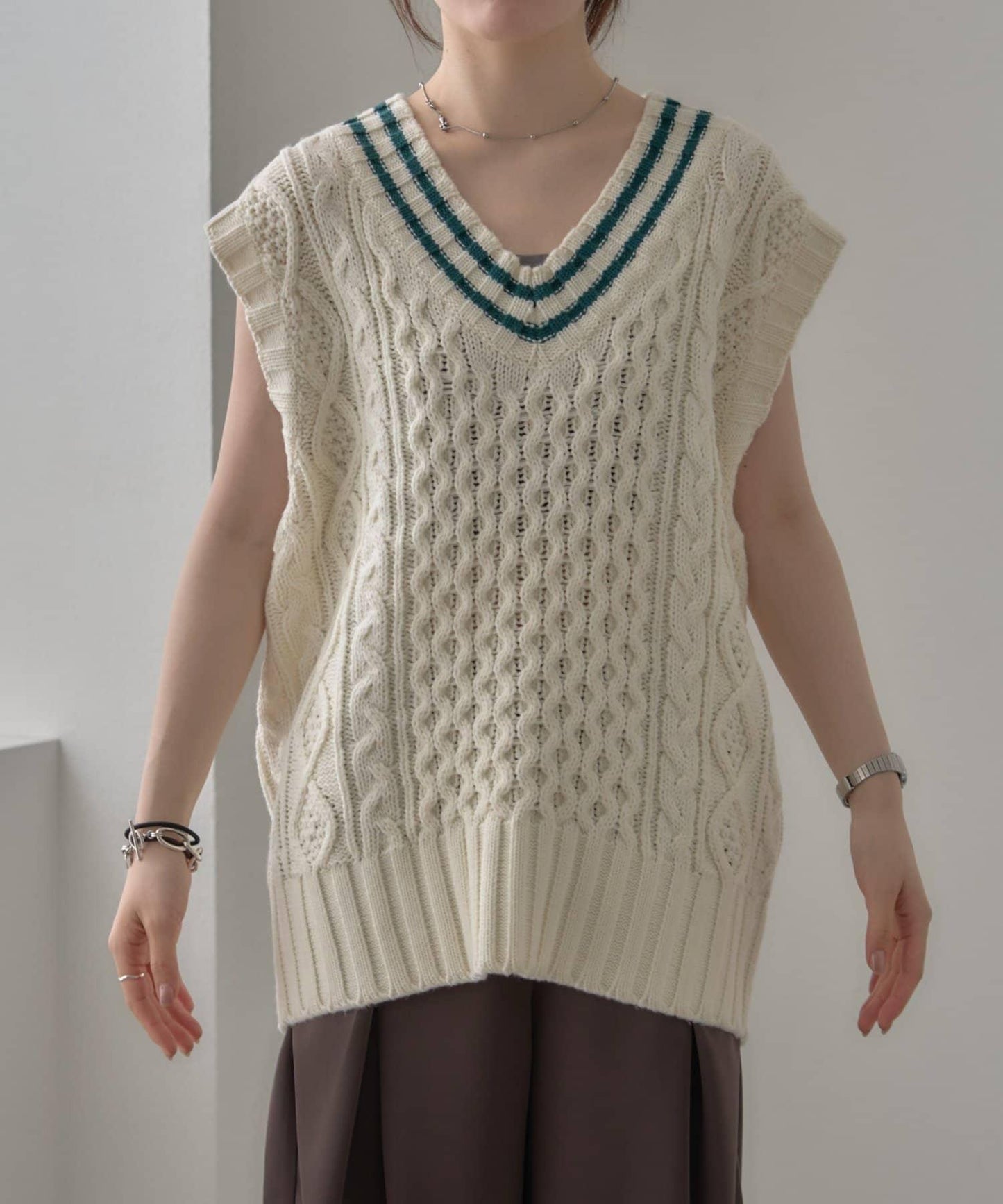 【willow】提花針織背心