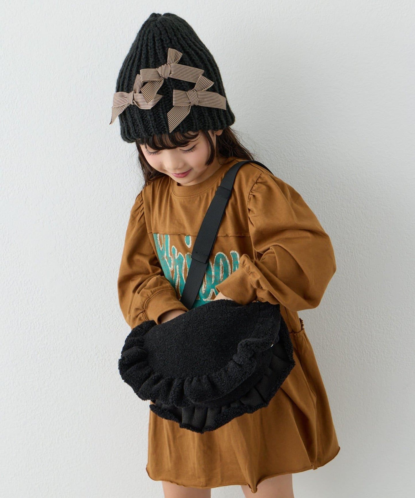 【KIDS】蝴蝶結針織帽