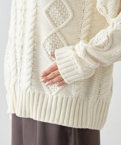 【willow】V領麻花針織衫