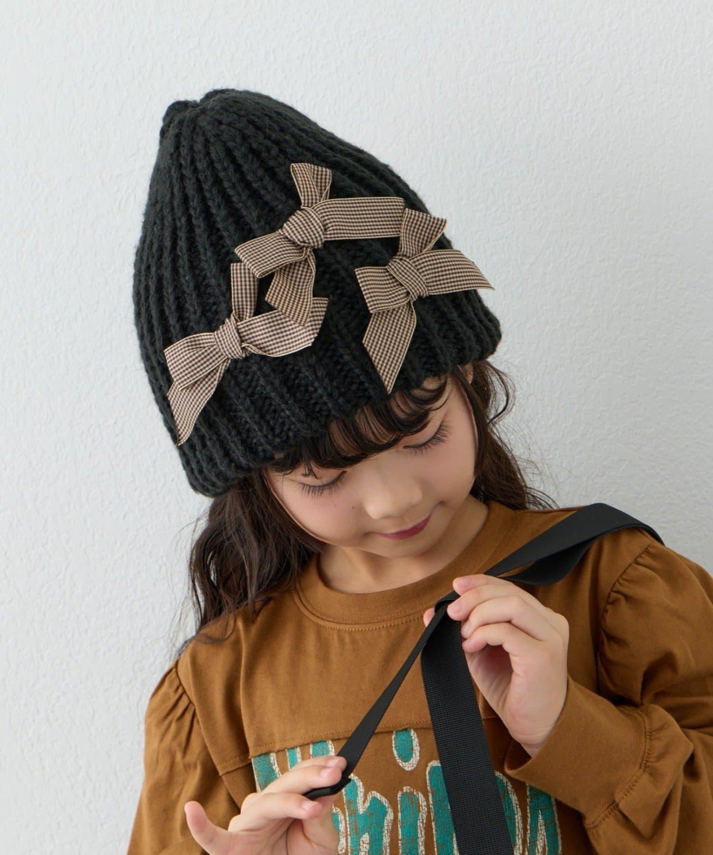 【KIDS】蝴蝶結針織帽