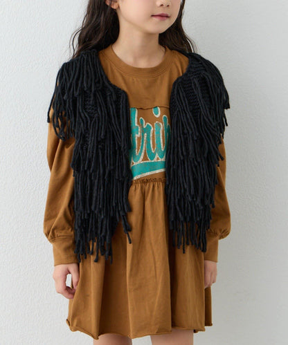 【KIDS】【有青少年尺碼】流蘇針織背心