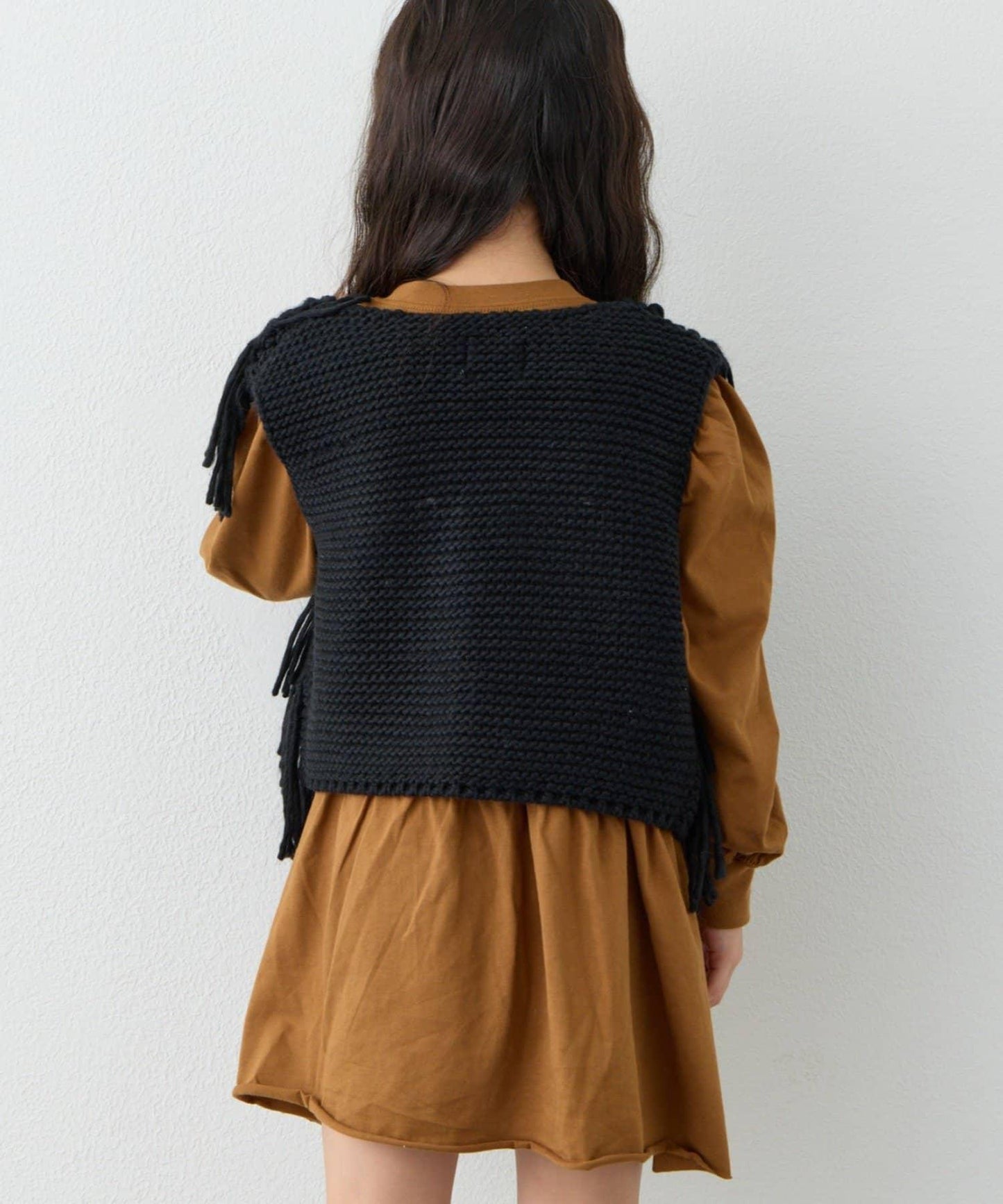 【KIDS】【有青少年尺碼】流蘇針織背心