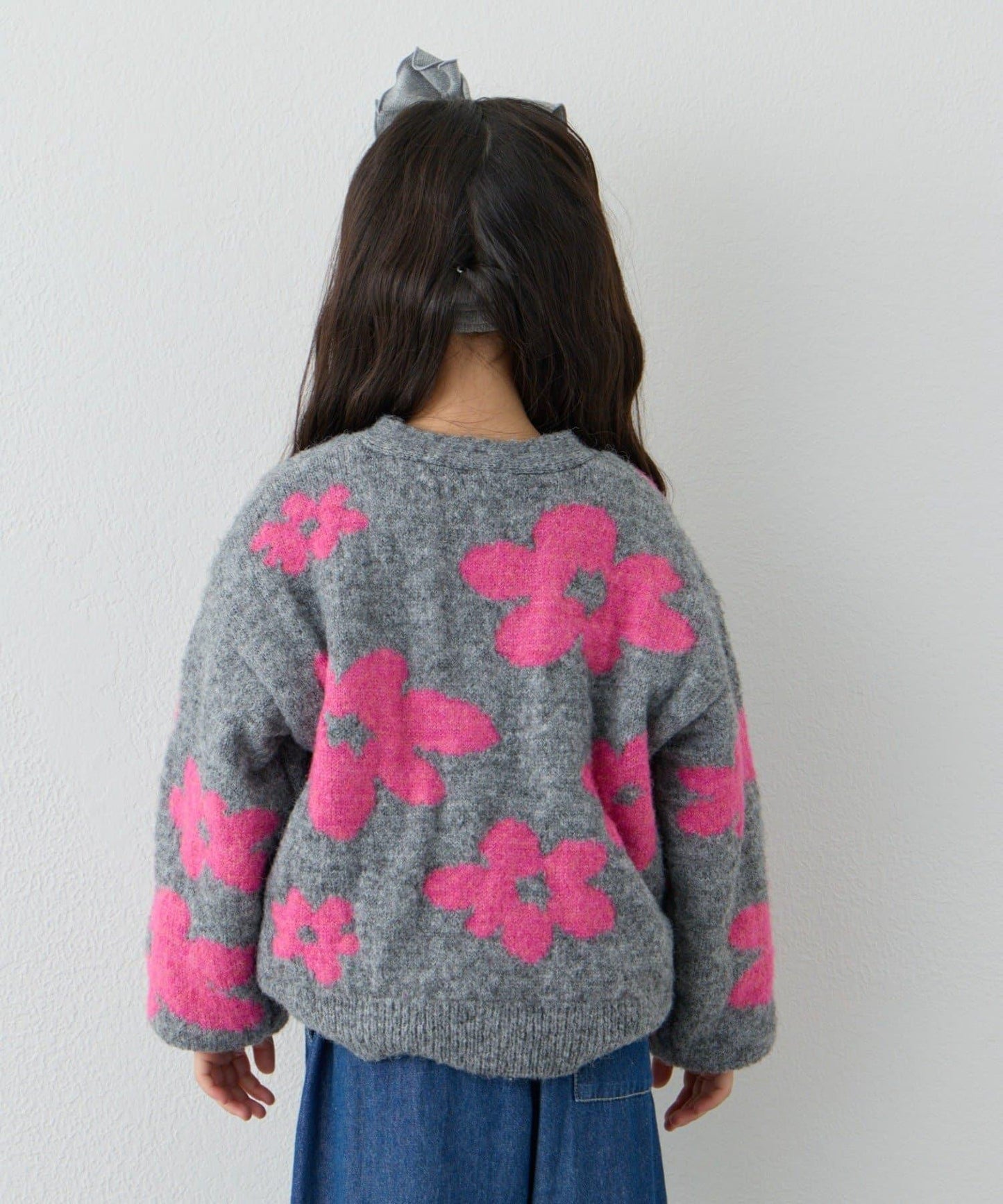 【KIDS】【有大童尺碼】全印花花卉針織開衫