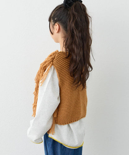 【KIDS】【有青少年尺碼】流蘇針織背心