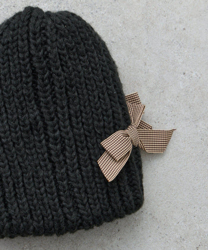 【KIDS】蝴蝶結針織帽