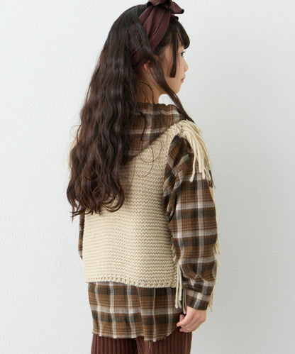 【KIDS】【有青少年尺碼】流蘇針織背心